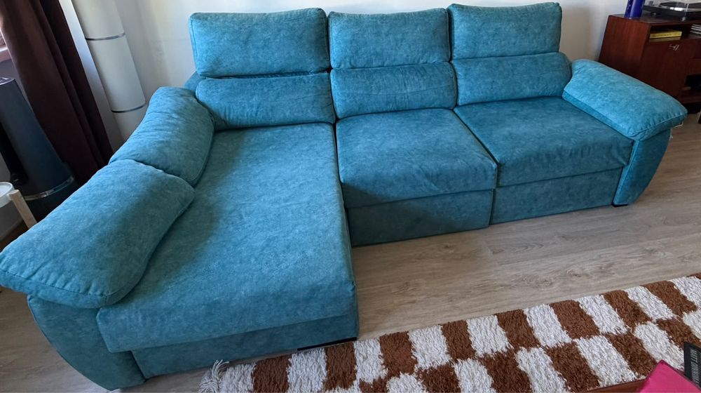 Sofá OKsofás 2,65m com chaise longue e assentos extensíveis