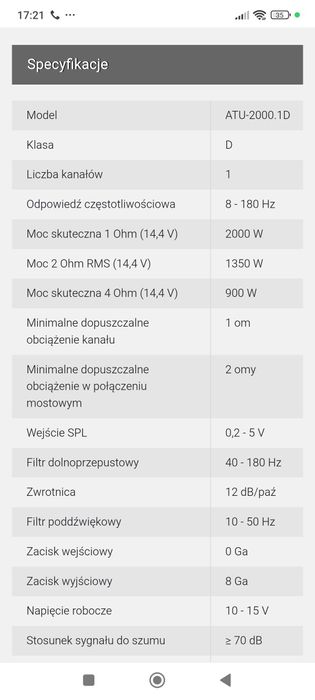 Wzmacniacz AVATAR  2000 W