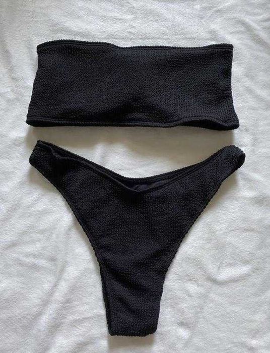 Новый купальник жатка раздельный чёрный