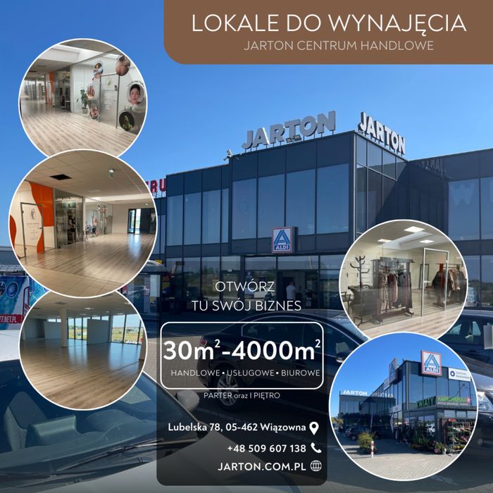 Lokal usługowy/handlowy 59 m2 parter centrum handlowe jarton wiązowna
