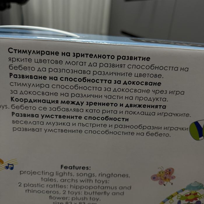 Розвиваючий килимок Lorelli Projector Play Gym з музичними та світловими ефектами.