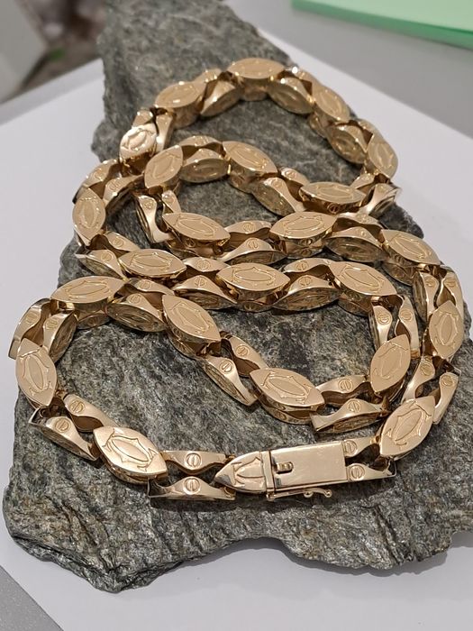 Złoty łańcuszek splot Cartier 197 g 69 cm 585 Nowy