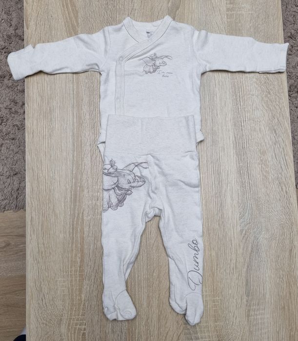 Komplet (body + półśpiochy) kremowy w słonie rozmiar 62