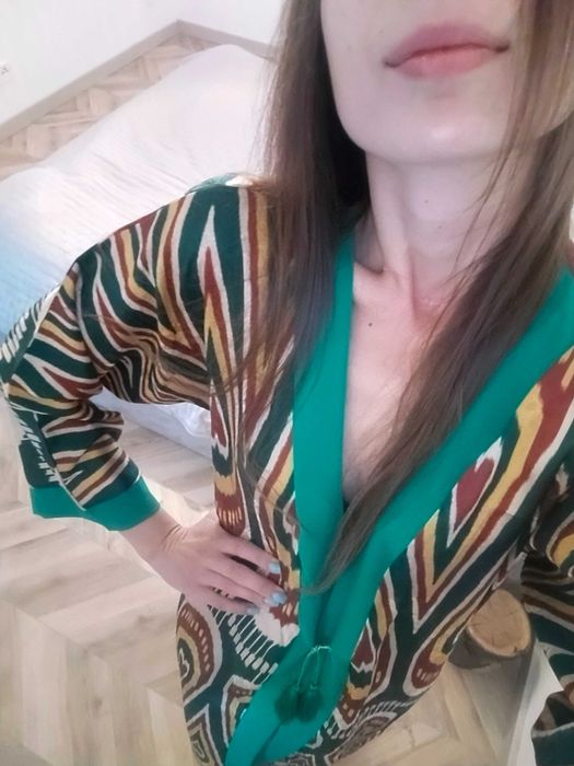 Kimono szlafrok jedwabny boho orientalny Uzbekistan