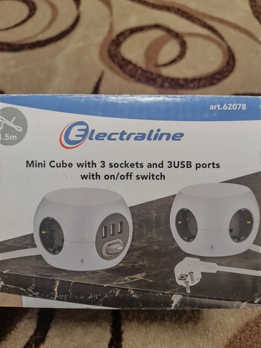 Сетевой фильтр удлинитель mini куб Electraline