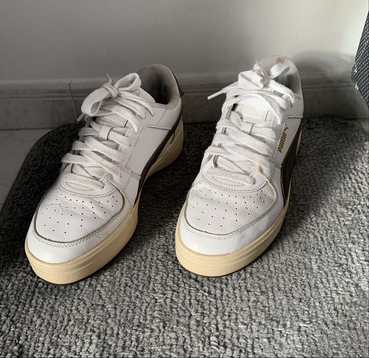 Sapatilhas Puma-Tamanho 44.5-Branco e Castanho-Usados