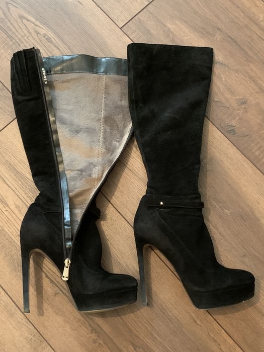 Сапоги замшевые кожаные демисезонные