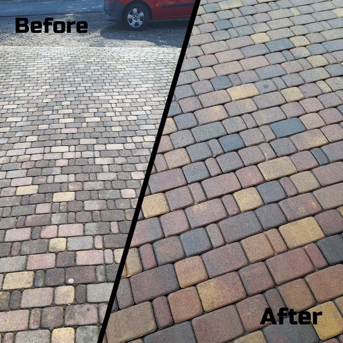 Mycie kostki brukowej + poprawki brukarskie