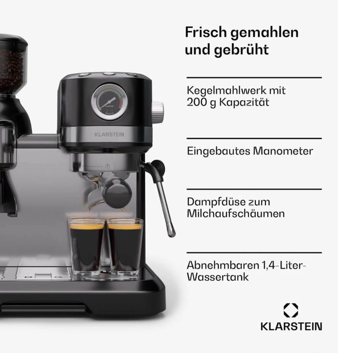 Bella Café Espressomaschine Vintage - НОВА, з млинком, 19 bar