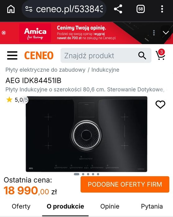 Płyta indukcyjna AEG na gwarancji - Mercedes w cenie roweru!