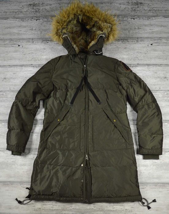 Parajumpers damska kurtka puch naturalny z kapturem i futrem parka - M