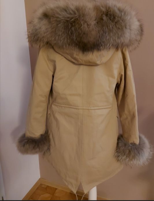 Parka Rozenek futro naturalne Jenot Nowość Poszukiwana