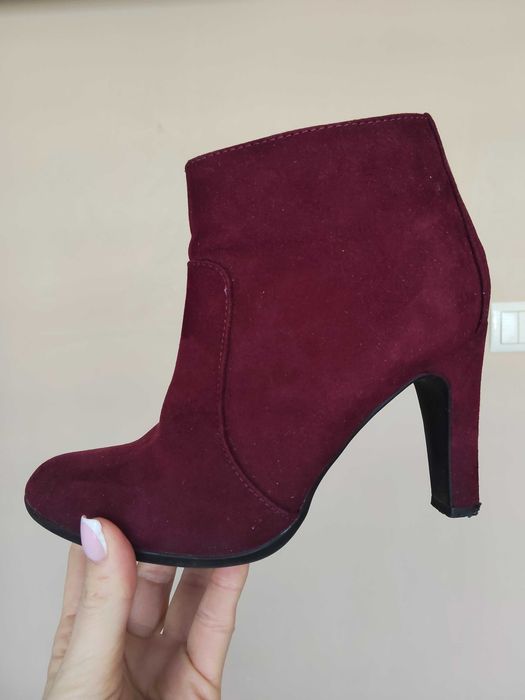 Bordowe botki rozm.35