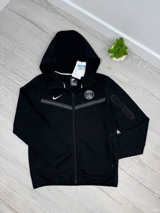Кофта Nike Tech Fleece PSG чорна Зіпка найк теч Фліс Чоловіча осіння зіпка Найк