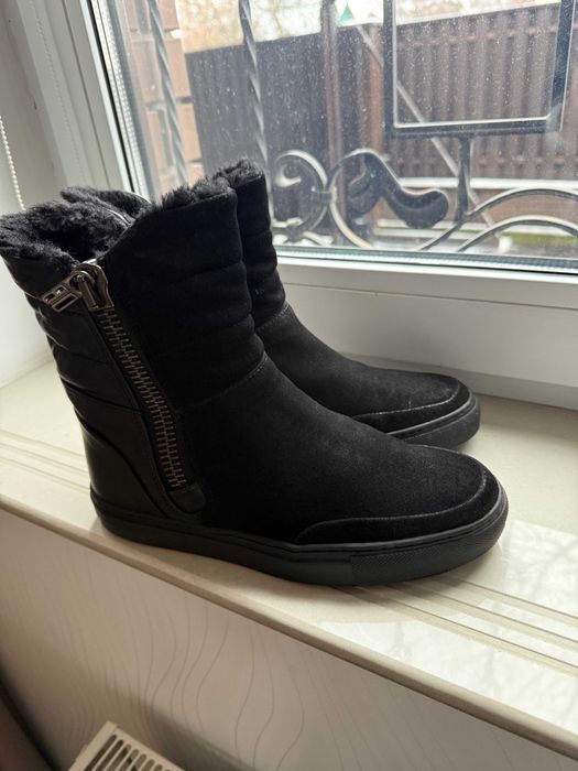 Зимние черные меховые сопоги сапожки ботинки dirk bikkembergs 38
