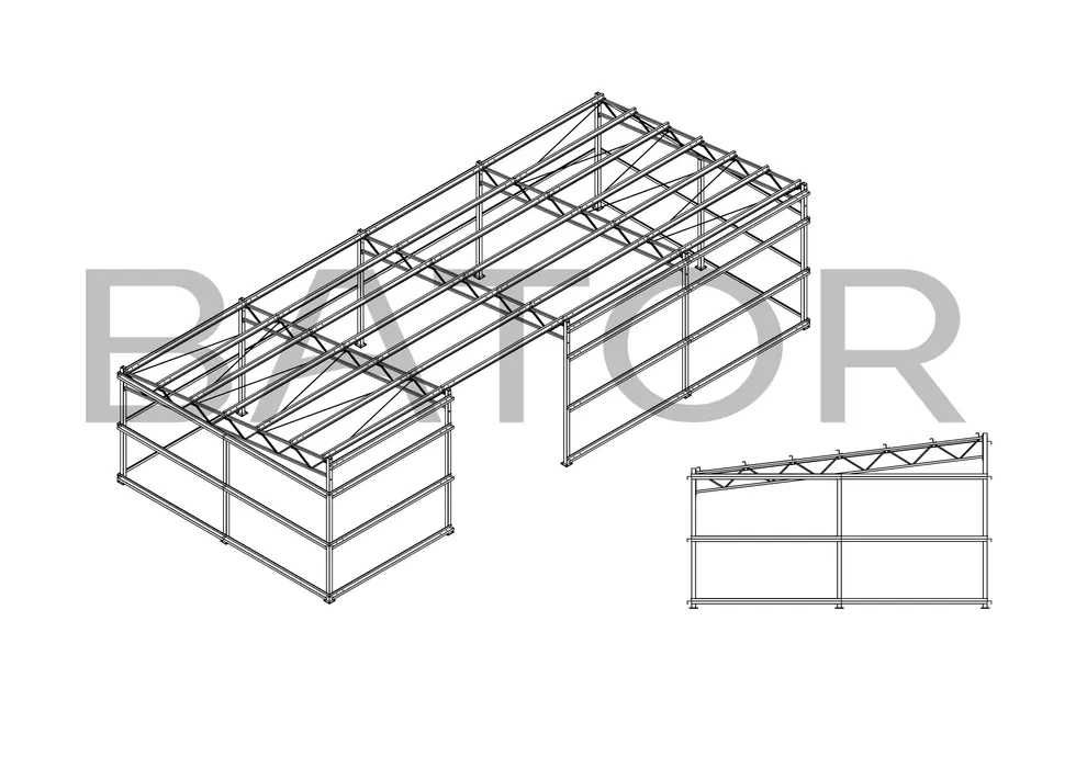 7x16 Konstrukcja stalowa Bez Pozwolenia na budowę wiata magazyn garaż
