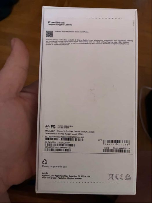 Продається заблокований APPLE IPHONE 16 PRO MAX 256