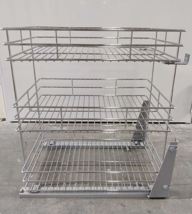 Kosz Cargo 450 KO-MET 3 poziomy chrom, do 30 kg z prowadnicami BLUM