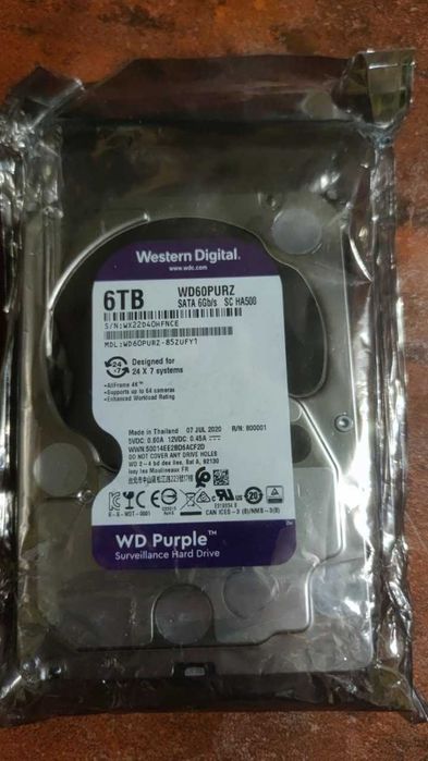 Жесткий диск WD Purple (WD60PURZ) 6 ТБ НОВЫЙ