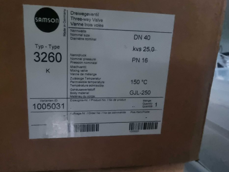 Nowy zawór trójdrogowy DN40 kvs 25.0 PN16