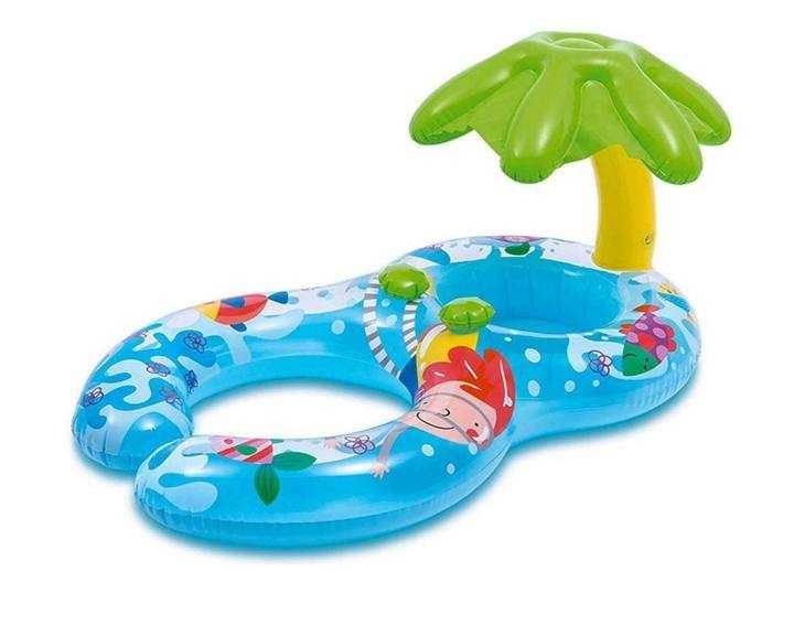 2в1 плотик+надувной круг с навесом для мамы и ребёнка
