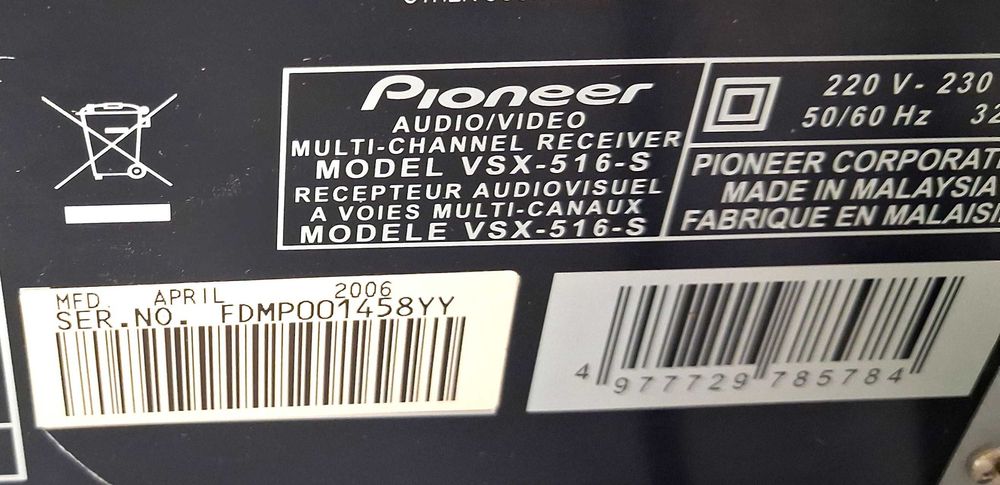 amplituner PIONEER VHS516S + 5 głośników