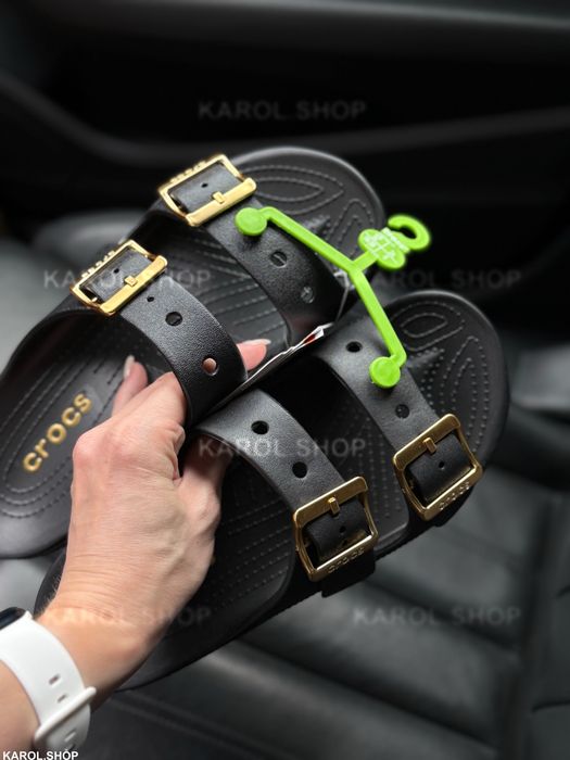 Жіночі шльопанці Crocs Saturday Metallic Buckle 38 шльопки з регулятором