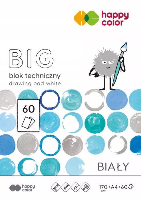 Blok techniczny biały BIG A4, 60 kartek. GDD
