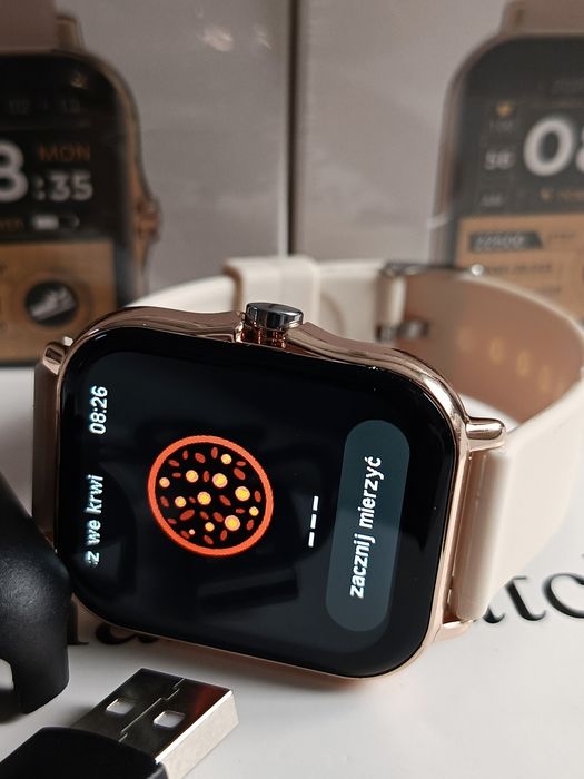 Złoty damski Smart watch z funkcją odbierania i wykonywania połączeń