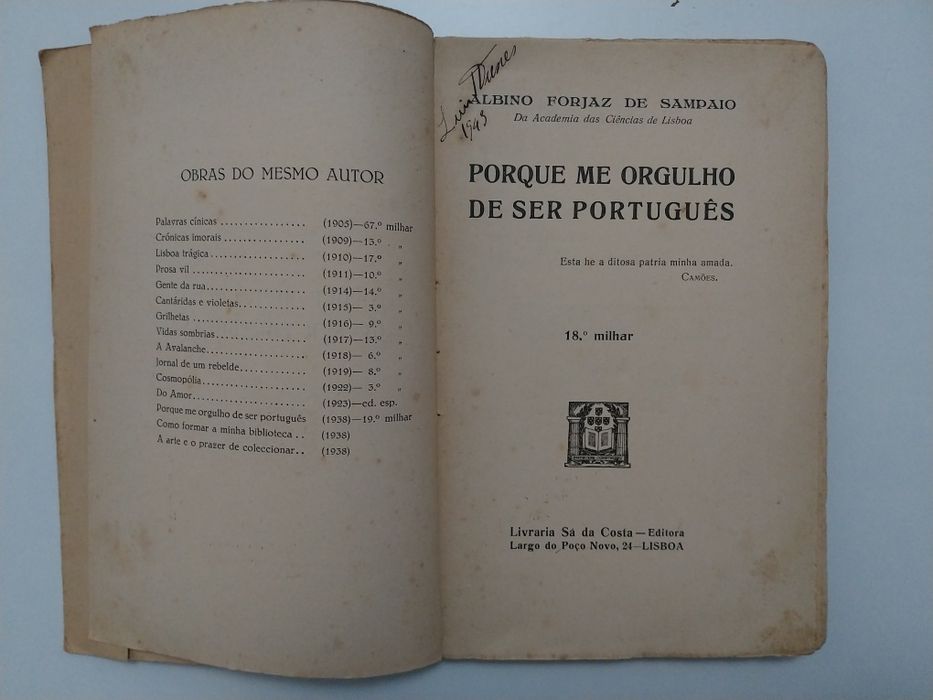 Albino Forjaz de Sampaio Porque me Orgulho de ser Português 1938