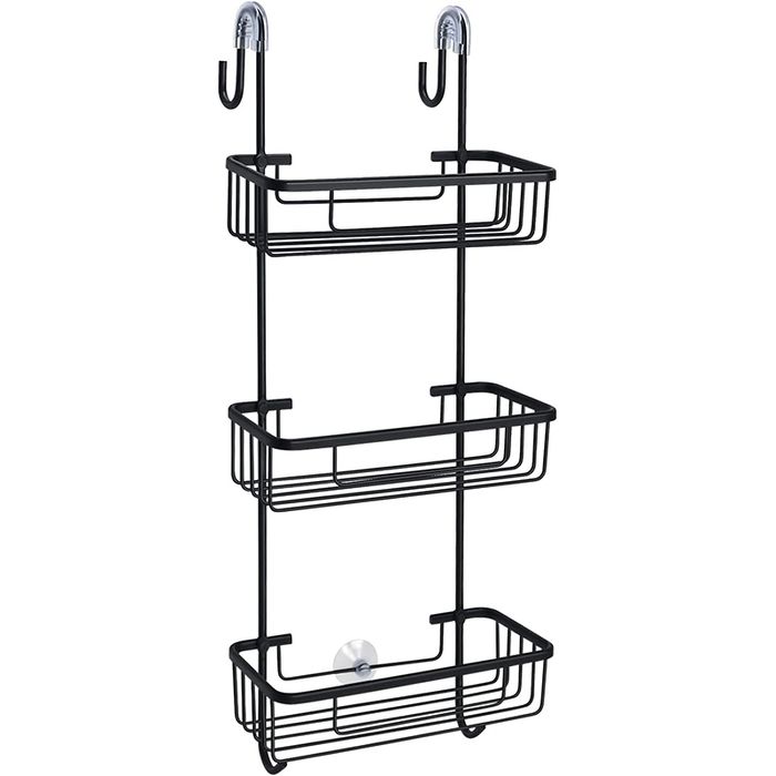 Półka łazienkowa wisząca 3-poziomowa czarna