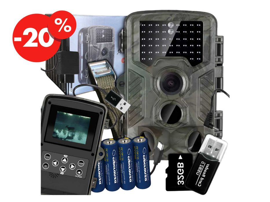 Fotopułapka Myśliwska Kamera Leśna Full HD 42 LED IR 940nm - OKAZJA