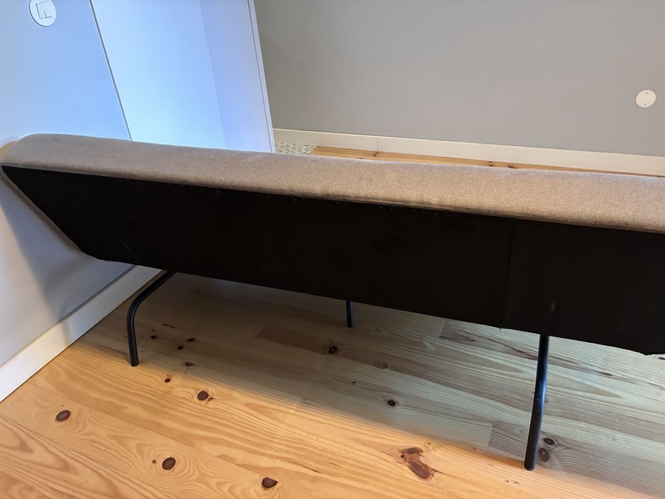 Sofá-cama cinza moderno em excelente estado – 190x110 cm