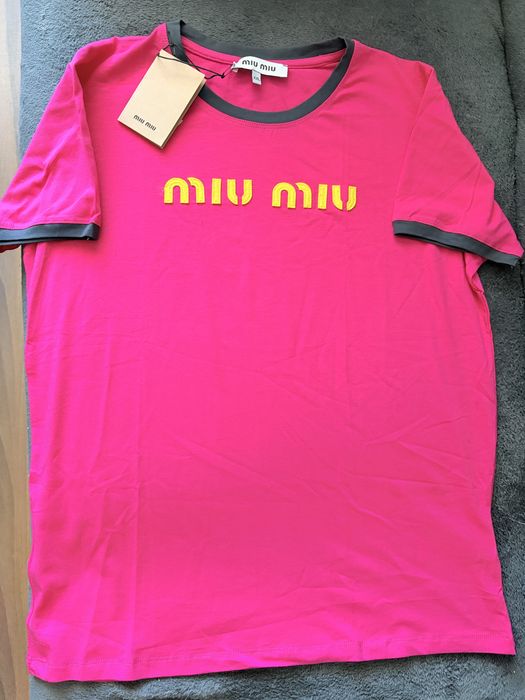 Różowa koszulka Miu Miu nowa z metką