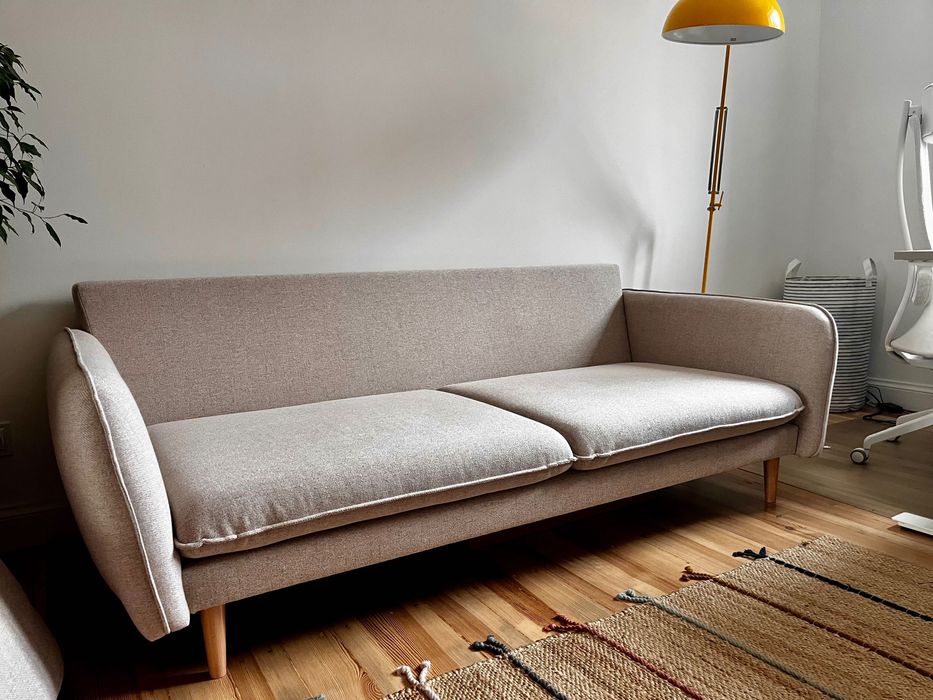 Sofa beżowa 3-osobowa SCANDI