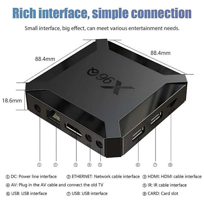 Box Android TV TX96Q H313 2GB/16GB 4K - NOVO
