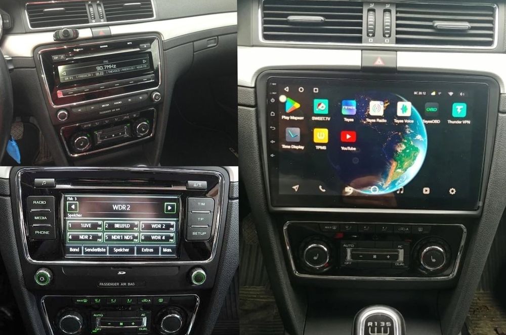 Radio nawigacja Skoda 2008-14 Superb 2 android 10 cali Yanosik Carplay