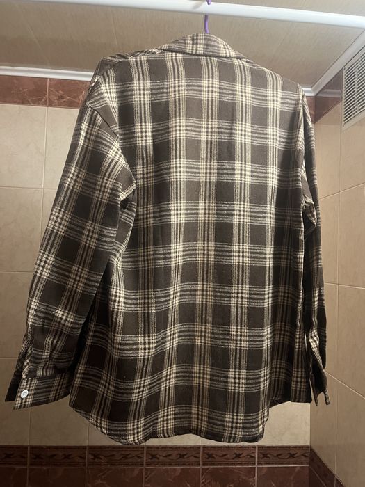 Женская клетчатая рубашка шоколадного цвета