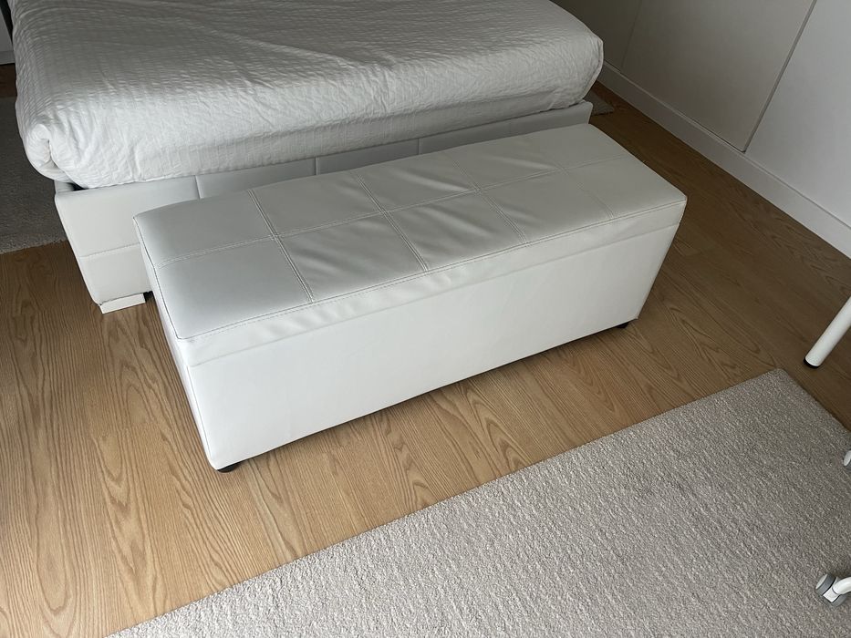 Bau de arrumacao em napa - branco