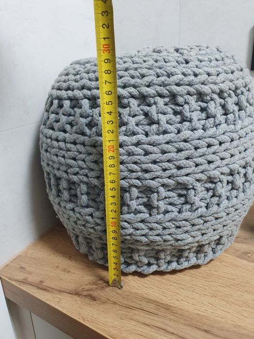Pufa szary sznurek pleciona (zawartość nowy wkład)