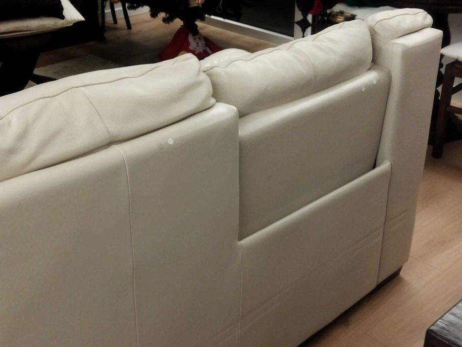 Sofá de pele bege Divani & Divani em óptimo estado
