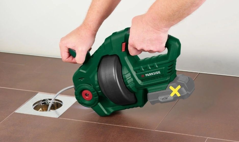 Urządzenie do przepychania rur kanalizacji akumulatorowe Parkside PRWA