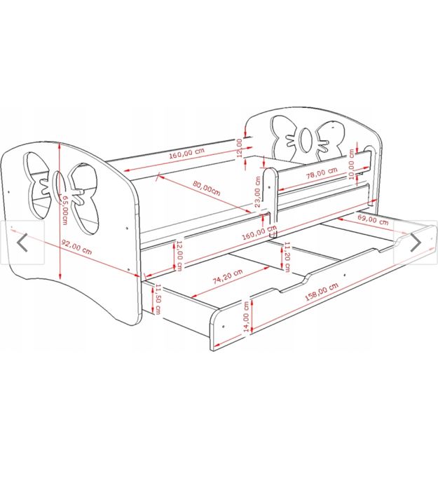 ŁÓŻKO 160/80 Z SZUFLADĄ + Materac