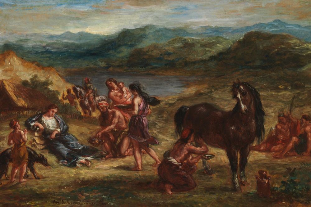 Plakat 91,5x61 Owidiusz wśród Scytów Eugne Delacroix