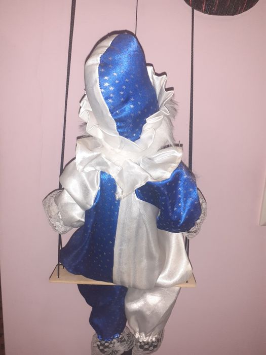 Decoração palhaço antigo grande no baloiço