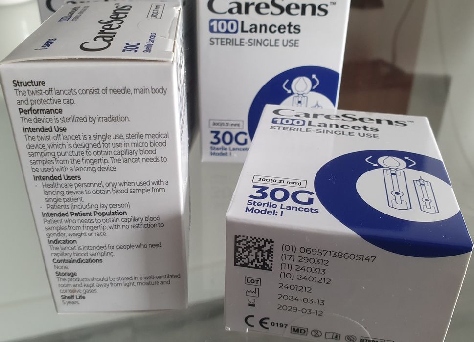 Ланцети CareSens 30G (0.31 мм), 100 шт. для глюкометра