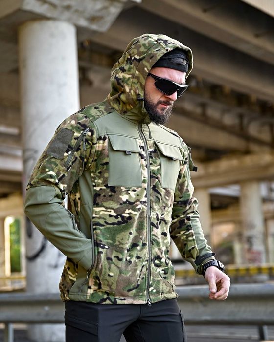 Тактична флісова куртка кофта мультикам Polar 320 Softshell combo