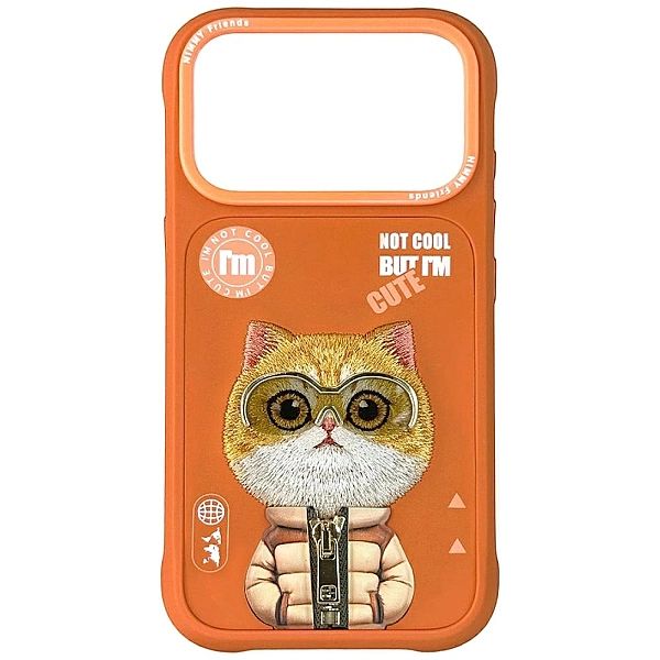 Etui Nimmy Cool&Cute 2.0 Cat na iPhone 17 Pro Max - pomarańczowe