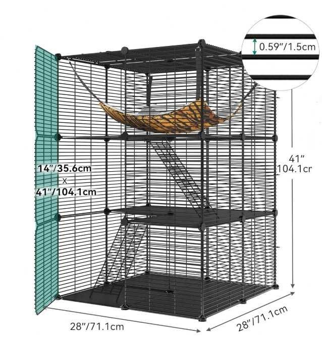 Klatka Woliera dla Gryzoni Szczurów Szynszyli 104cm NOWA Wybieg Kojec