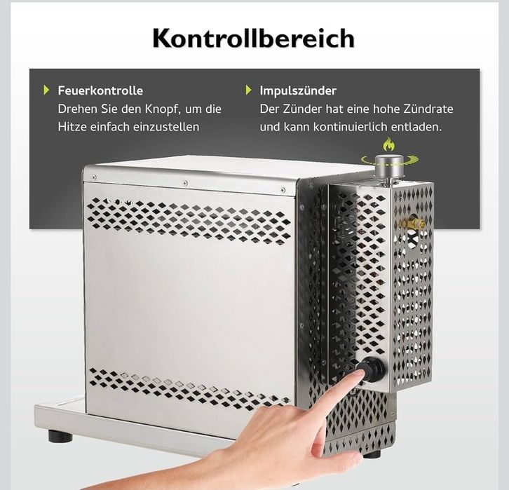 Tepro Toronto 3184 Grill do Steków do 800 °C, Srebrny, 56 x 23 x 40.5